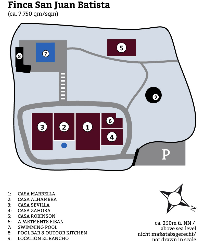 Finca San Juan Batista Grundriss Grundstück